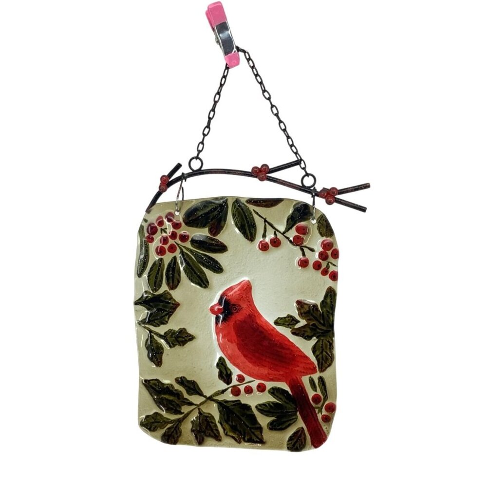 Cardinal Artisan Suncatcher Metal Decor Hanger 9" X 7"